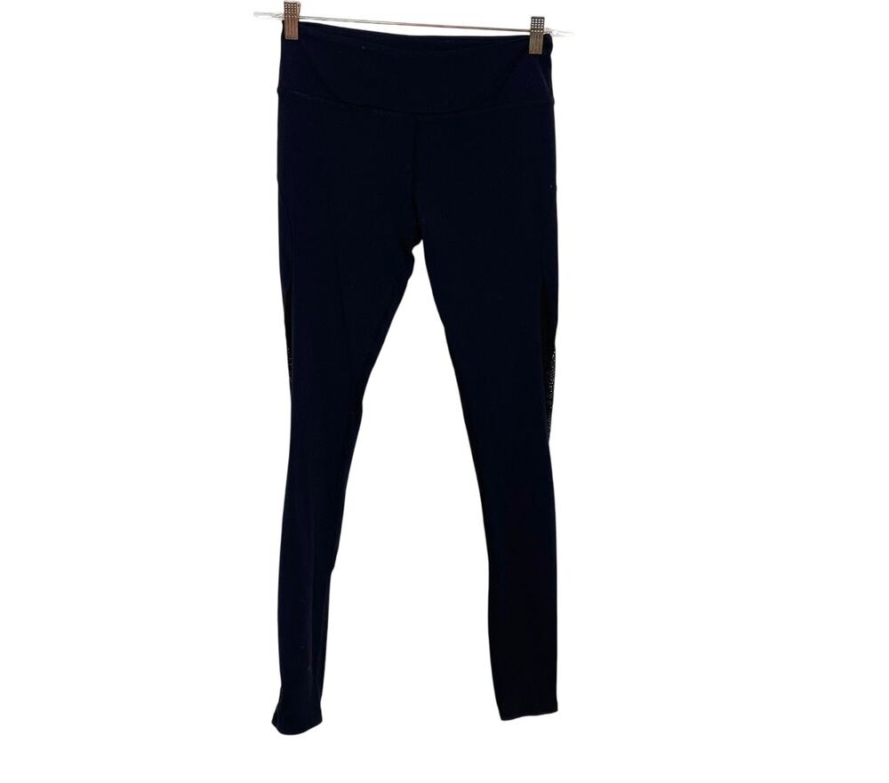 Pure Barre by Splits59 Lace Inset Pieced Leggings Black Medium M Womens Stretch